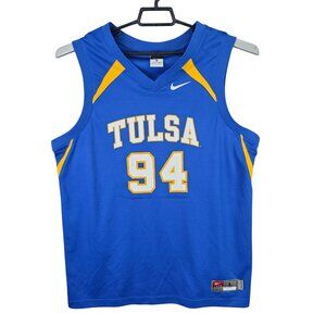 Mens Vintage 00’s Tulsa Hurricanes Nike Basketball Jersey V Neck Sleeveless L